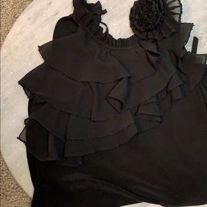 Ruffle black tank